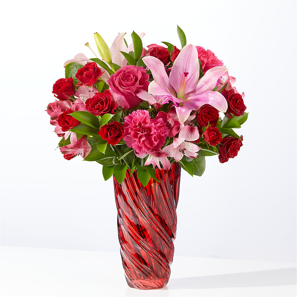 In Love Bouquet with Luxe Swirl Vase – BERMAN'S FLOWERS, Kingsburg CA