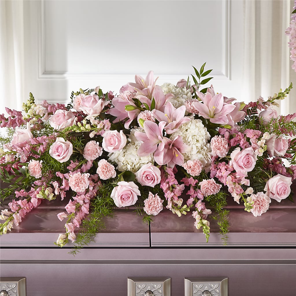 Life & Remembrance Casket Spray – BERMAN'S FLOWERS, Kingsburg CA