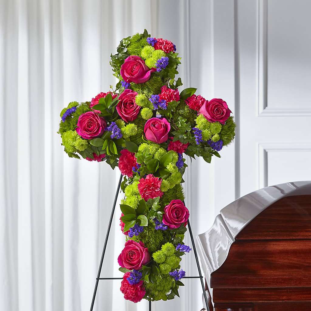 Tribute Rose Floral Cross – BERMAN'S FLOWERS, Kingsburg CA