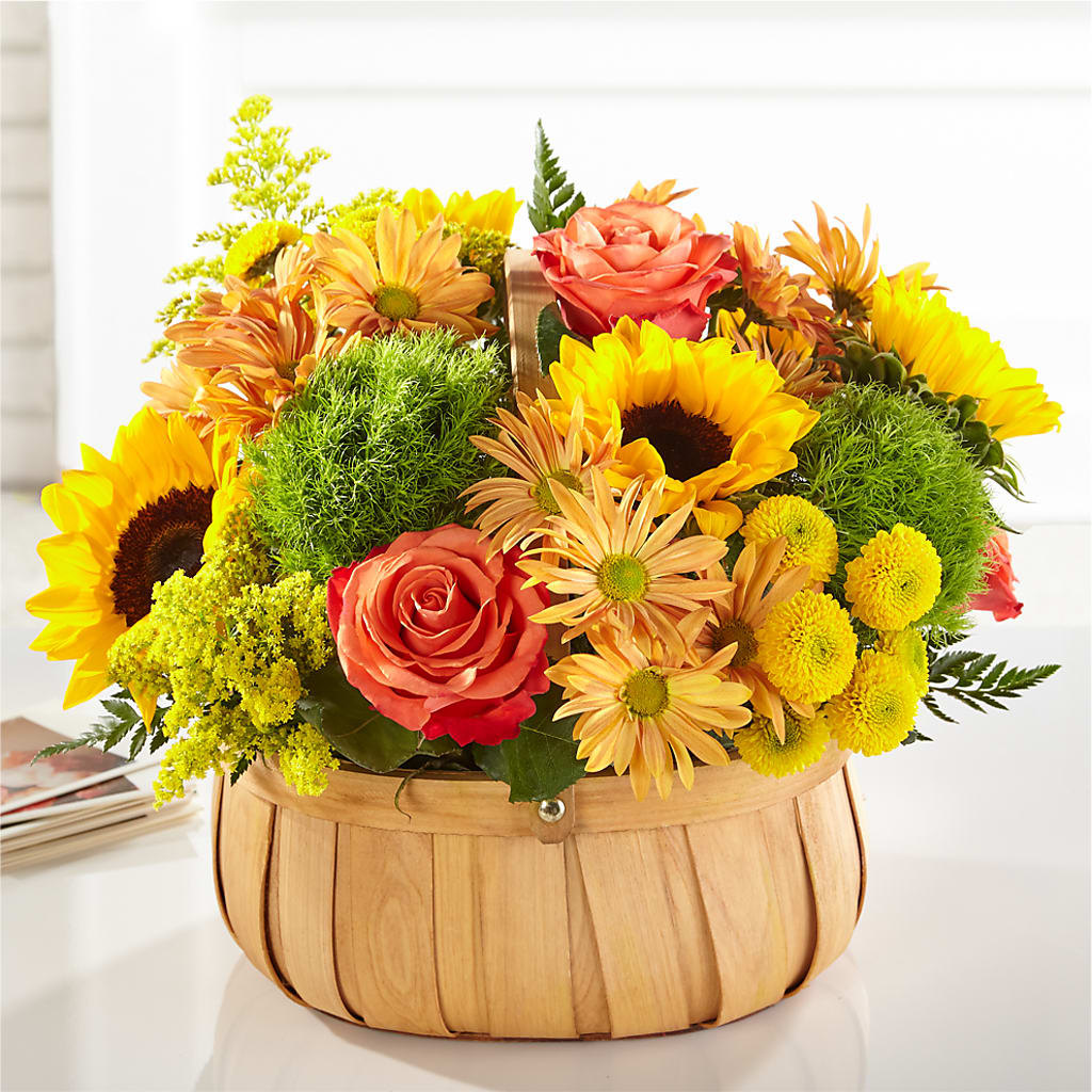 Harvest Sunflower Basket – BERMAN'S FLOWERS, Kingsburg CA