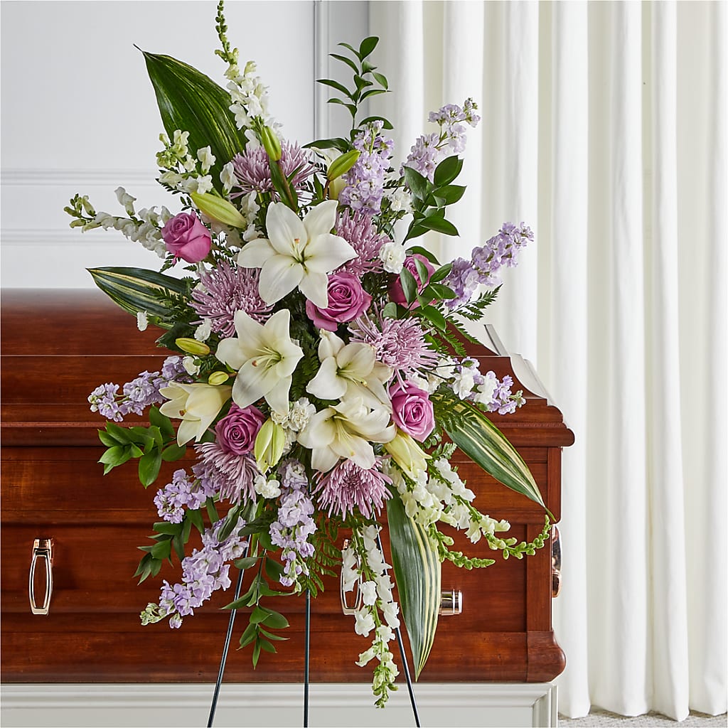 Grateful Hearts Standing Spray – BERMAN'S FLOWERS, Kingsburg CA
