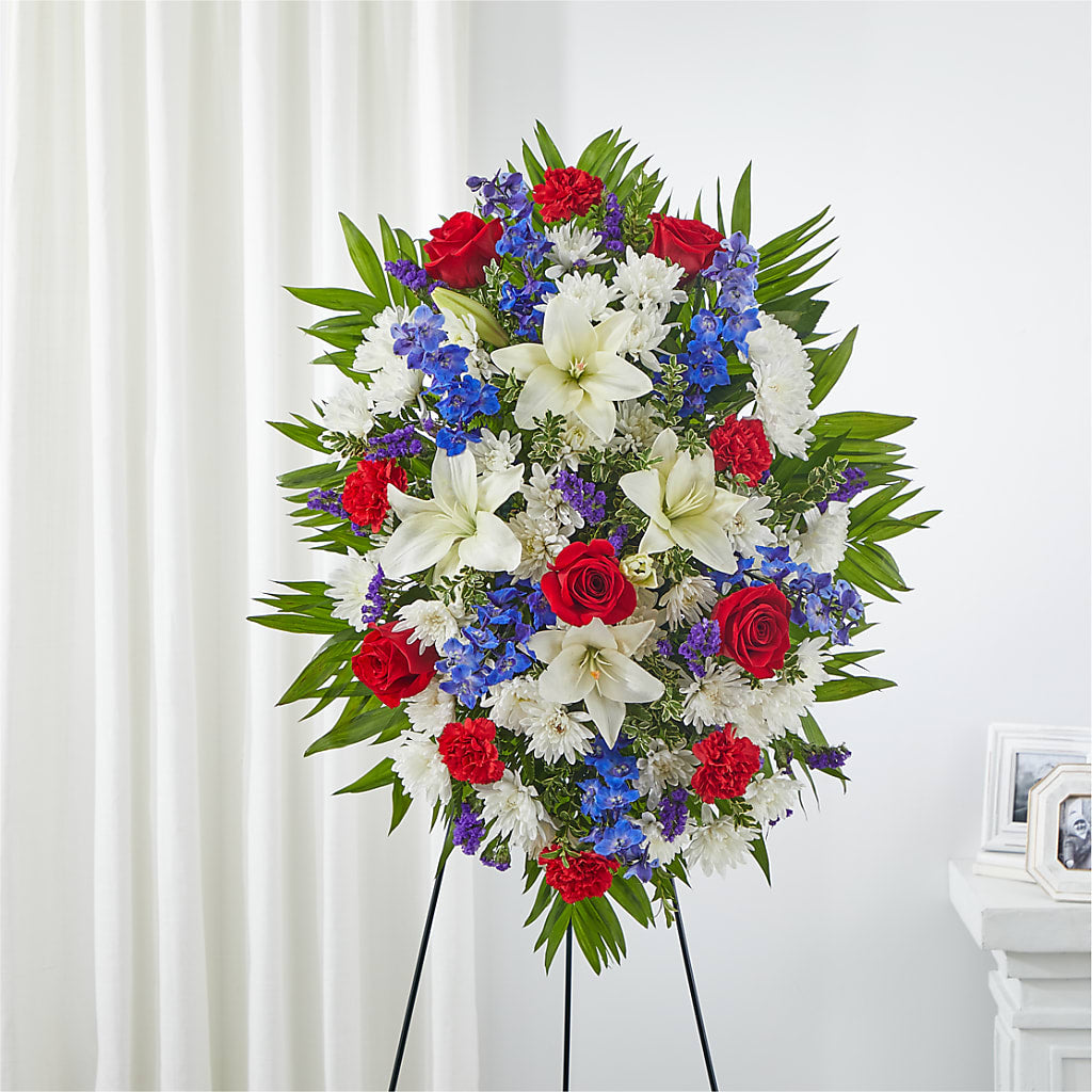 Cherished Service Standing Spray – BERMAN'S FLOWERS, Kingsburg CA