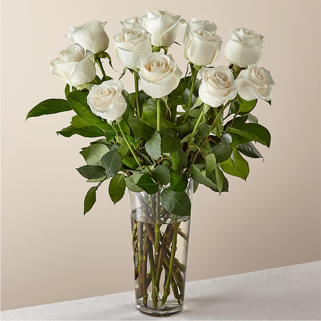 Long Stem White Rose Bouquet – BERMAN'S FLOWERS, Kingsburg CA
