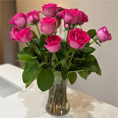Long Stem Pink Rose Bouquet – BERMAN'S FLOWERS, Kingsburg CA