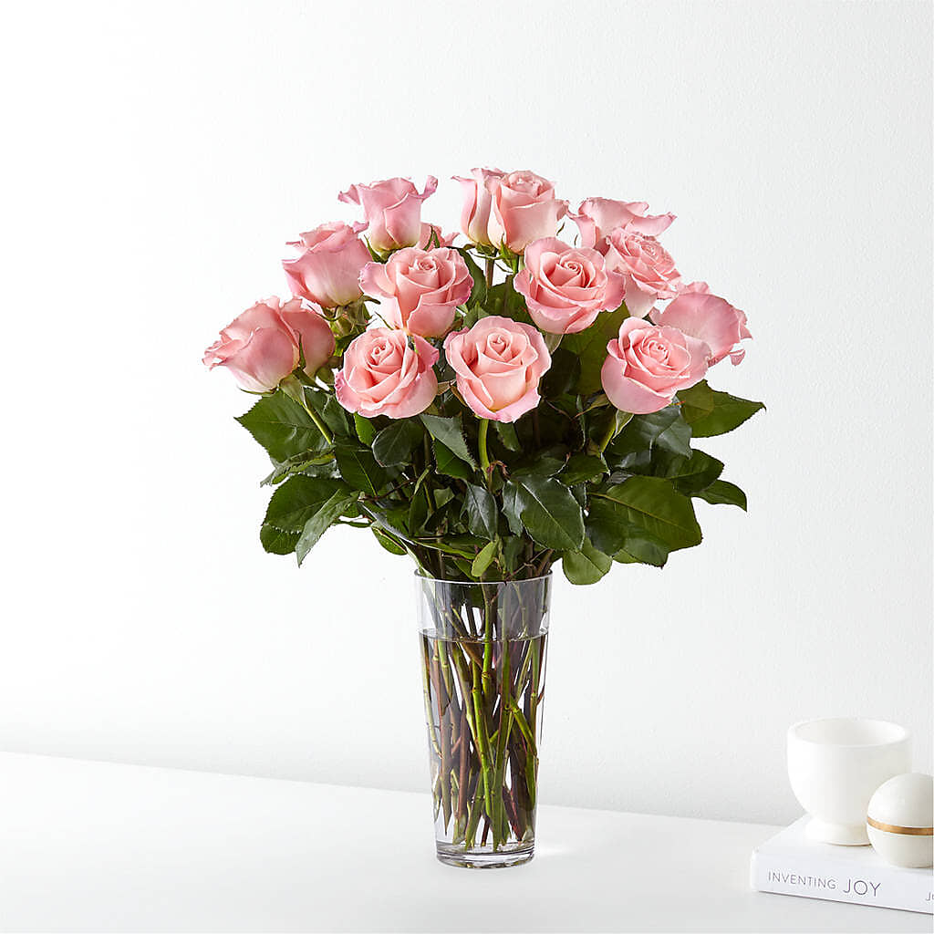 Long Stem Pink Rose Bouquet – BERMAN'S FLOWERS, Kingsburg CA
