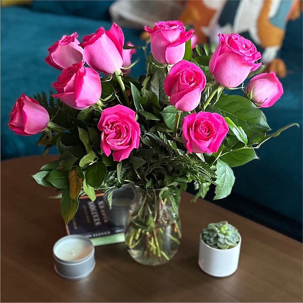 Long Stem Pink Rose Bouquet – BERMAN'S FLOWERS, Kingsburg CA