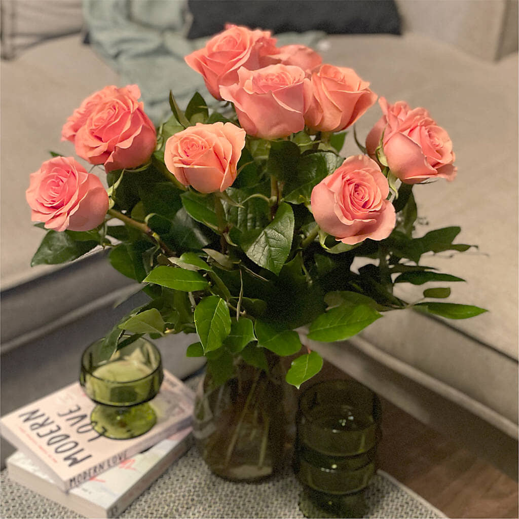 Long Stem Pink Rose Bouquet – BERMAN'S FLOWERS, Kingsburg CA