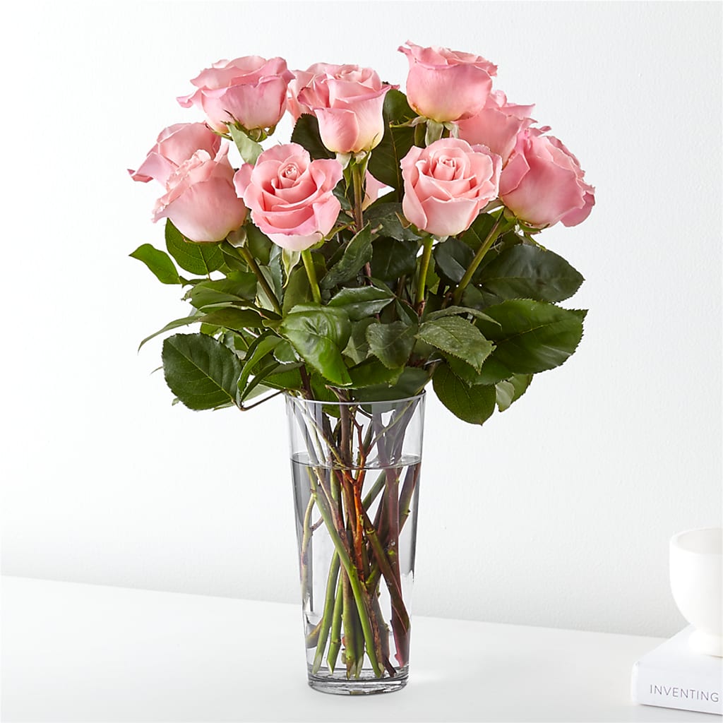Long Stem Pink Rose Bouquet – BERMAN'S FLOWERS, Kingsburg CA