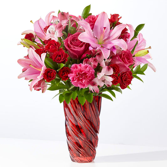 In Love Bouquet with Luxe Swirl Vase – BERMAN'S FLOWERS, Kingsburg CA