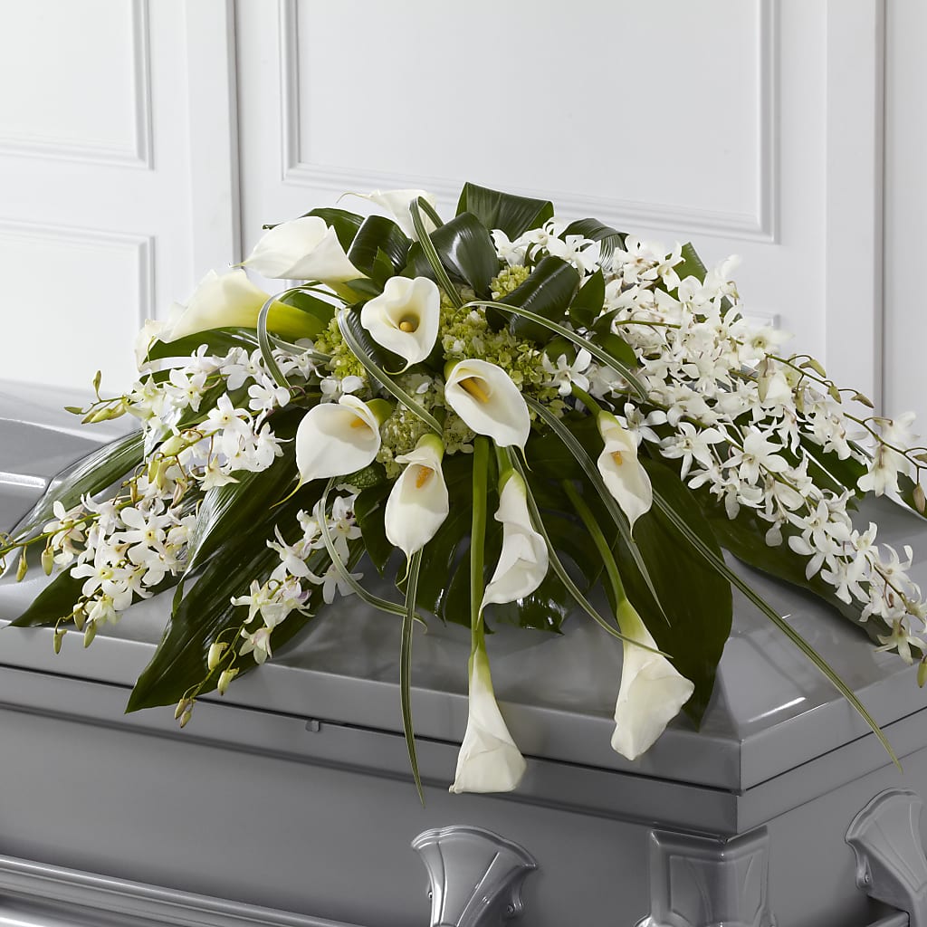 Angel Wings Casket Spray – BERMAN'S FLOWERS, Kingsburg CA