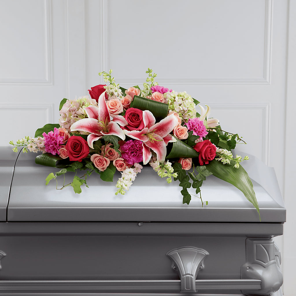 Splendid Grace Casket Spray – BERMAN'S FLOWERS, Kingsburg CA
