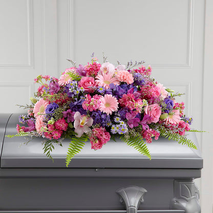 Glorious Garden Casket Spray – BERMAN'S FLOWERS, Kingsburg CA