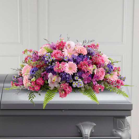 Glorious Garden Casket Spray – BERMAN'S FLOWERS, Kingsburg CA