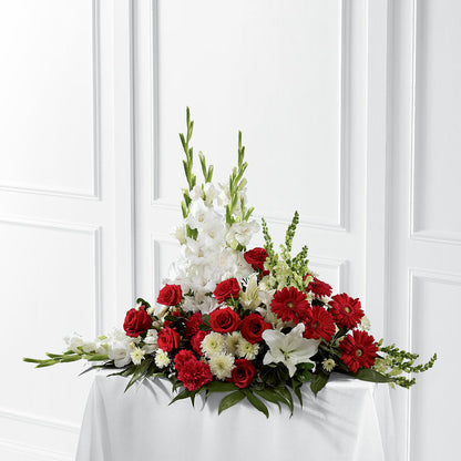 Crimson & White Arrangement – BERMAN'S FLOWERS, Kingsburg CA