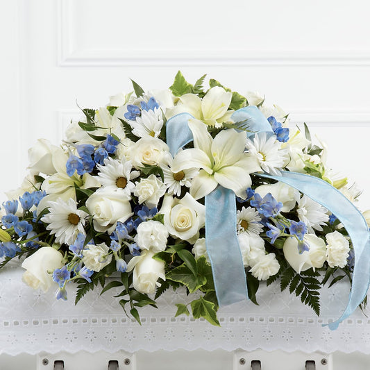 Tender Treasure Casket Spray – BERMAN'S FLOWERS, Kingsburg CA