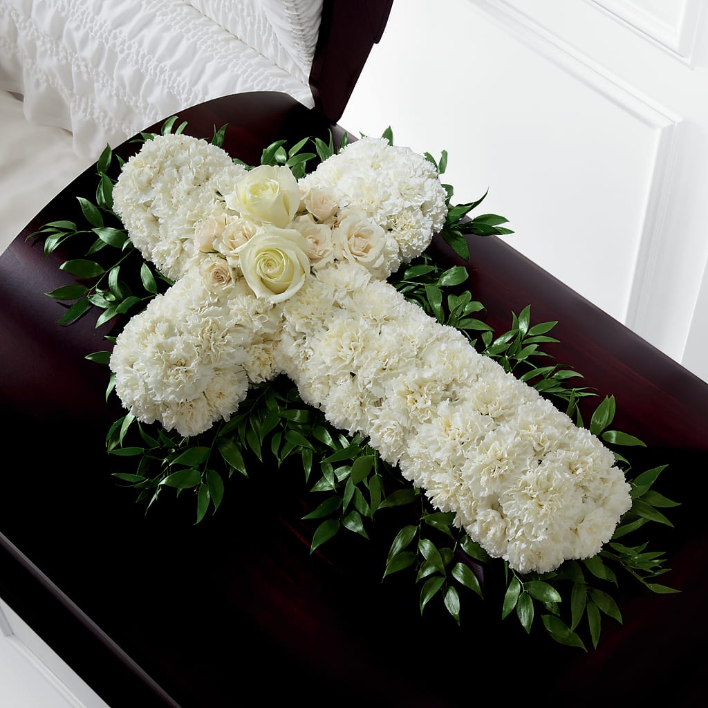 Peaceful Memories Casket Spray (Standard) – BERMAN'S FLOWERS, Kingsburg CA