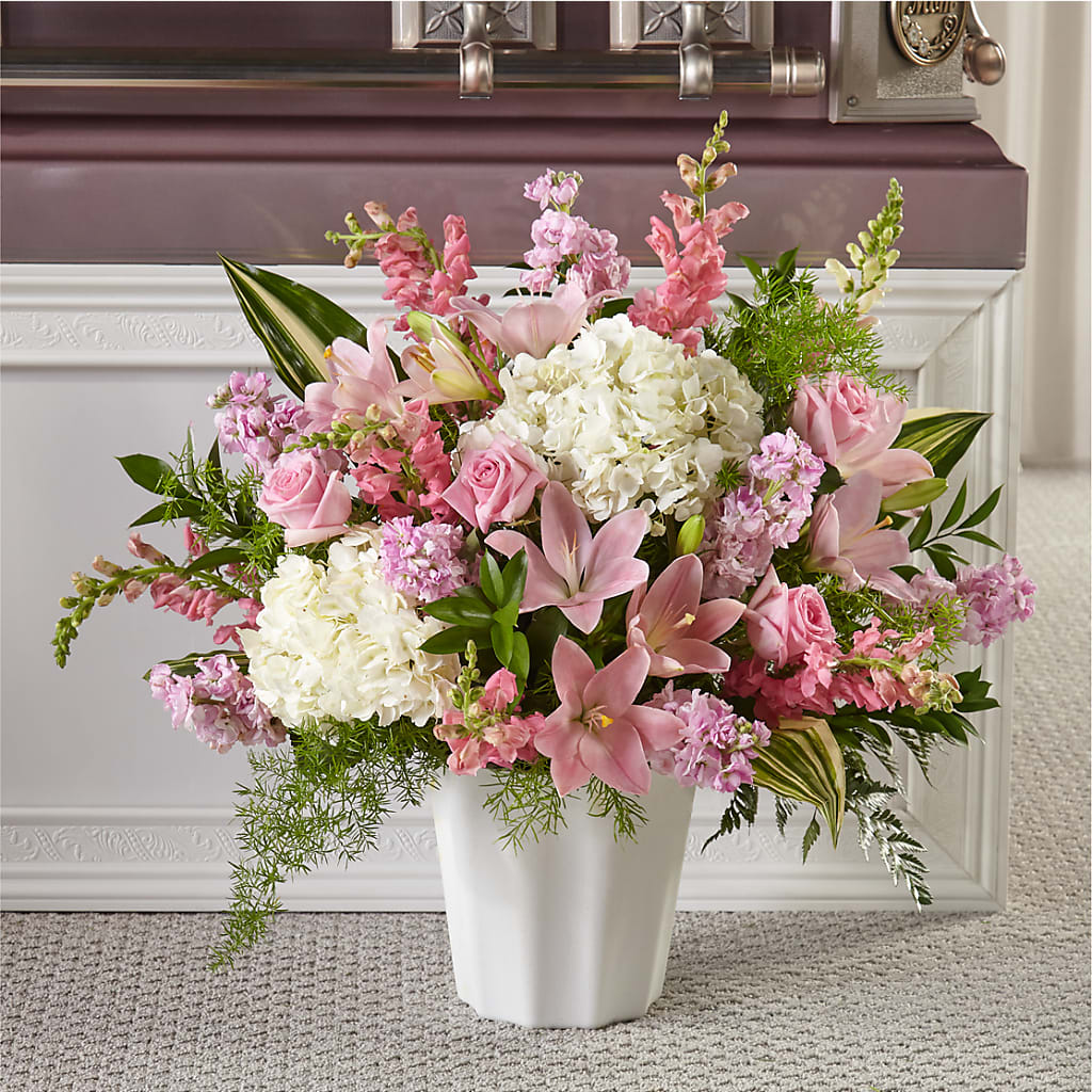 Simply Serene Floor Basket – BERMAN'S FLOWERS, Kingsburg CA