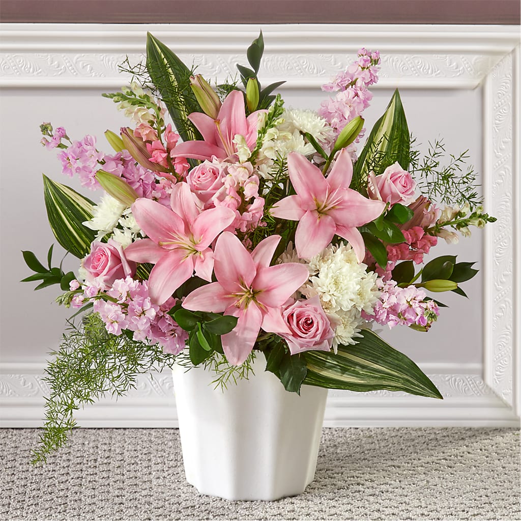 Simply Serene Floor Basket – BERMAN'S FLOWERS, Kingsburg CA