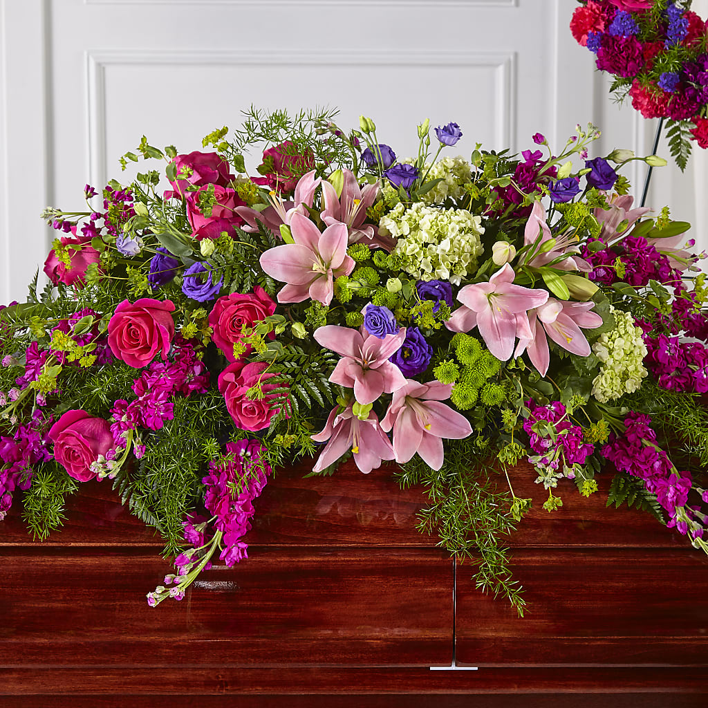 Radiant Tribute Casket Spray – BERMAN'S FLOWERS, Kingsburg CA