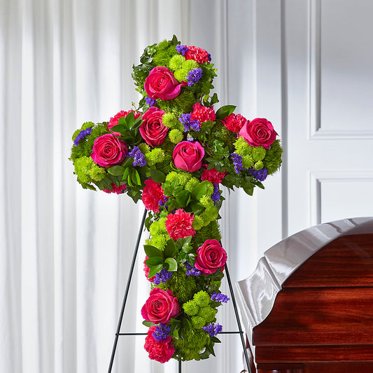 Tribute Rose Floral Cross – BERMAN'S FLOWERS, Kingsburg CA