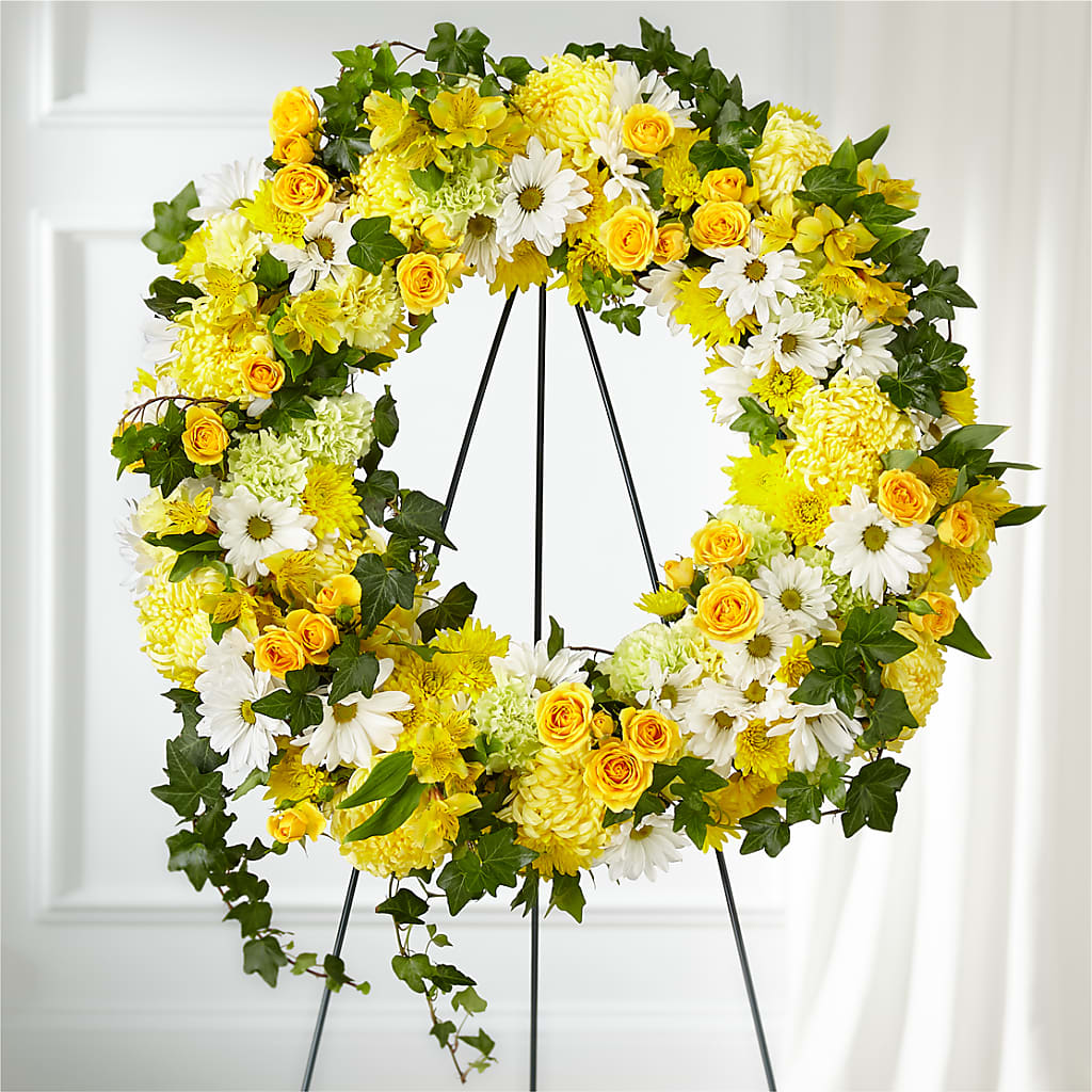 Golden Remembrance Wreath – BERMAN'S FLOWERS, Kingsburg CA