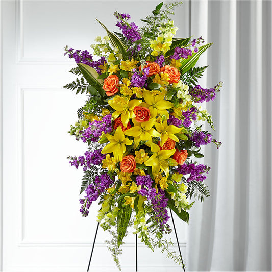 Thoughtful Prayers Standing Spray – BERMAN'S FLOWERS, Kingsburg CA
