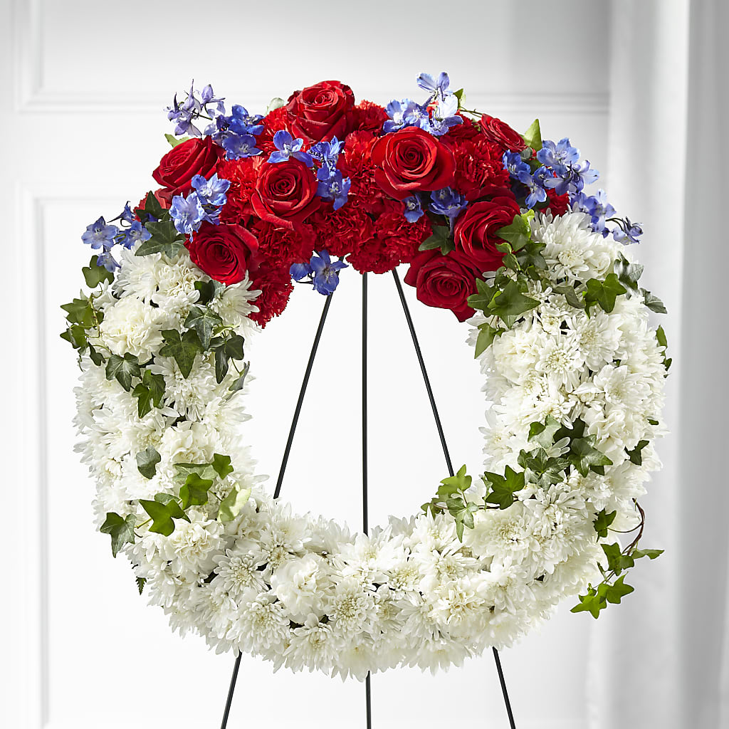 Patriotic Passion Wreath – BERMAN'S FLOWERS, Kingsburg CA