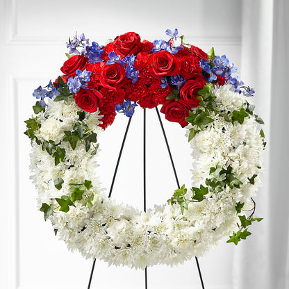 Patriotic Passion Wreath – BERMAN'S FLOWERS, Kingsburg CA