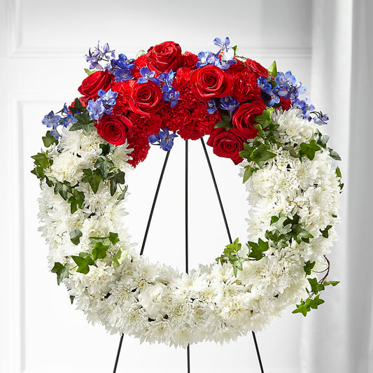 Patriotic Passion Wreath – BERMAN'S FLOWERS, Kingsburg CA