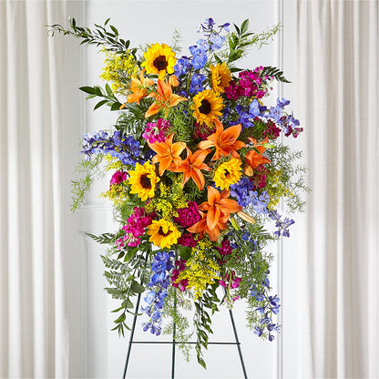 Sunlit Memories Standing Spray (Standard) – BERMAN'S FLOWERS, Kingsburg CA
