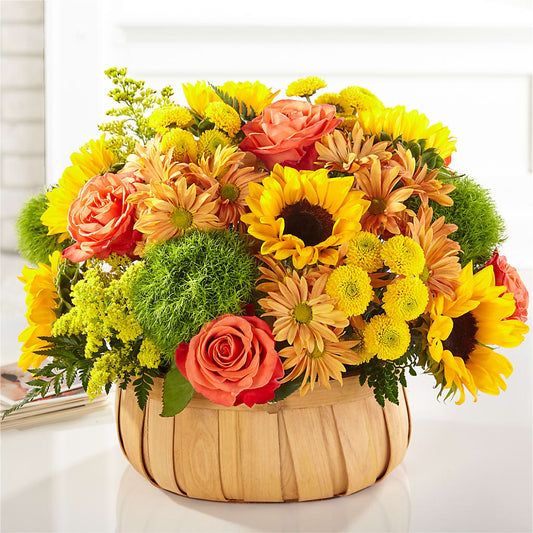 Harvest Sunflower Basket – BERMAN'S FLOWERS, Kingsburg CA
