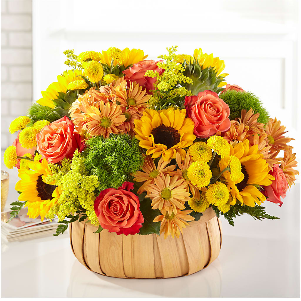 Harvest Sunflower Basket – BERMAN'S FLOWERS, Kingsburg CA