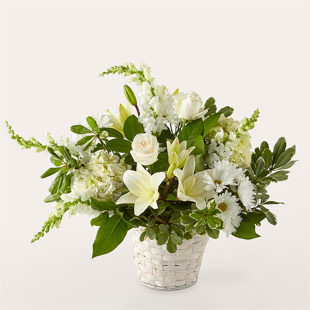Ivory Elegance Floral Basket – BERMAN'S FLOWERS, Kingsburg CA
