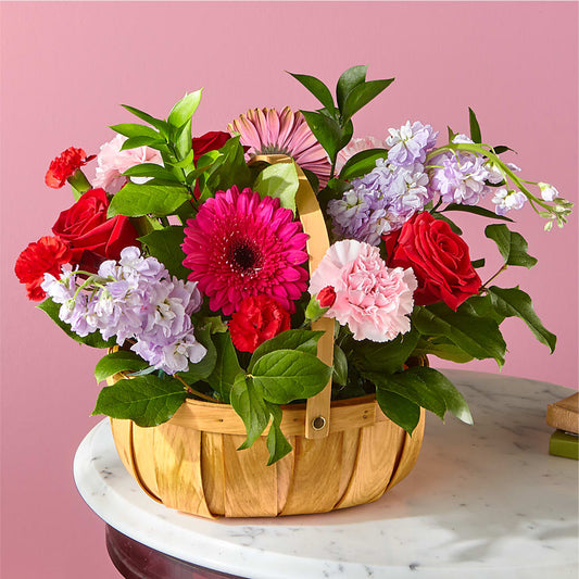Pink Picnic Basket – BERMAN'S FLOWERS, Kingsburg CA