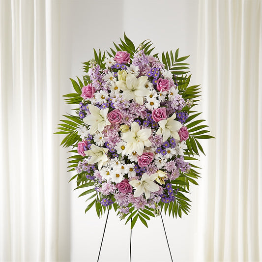 Surrounded by Love Standing Spray – BERMAN'S FLOWERS, Kingsburg CA