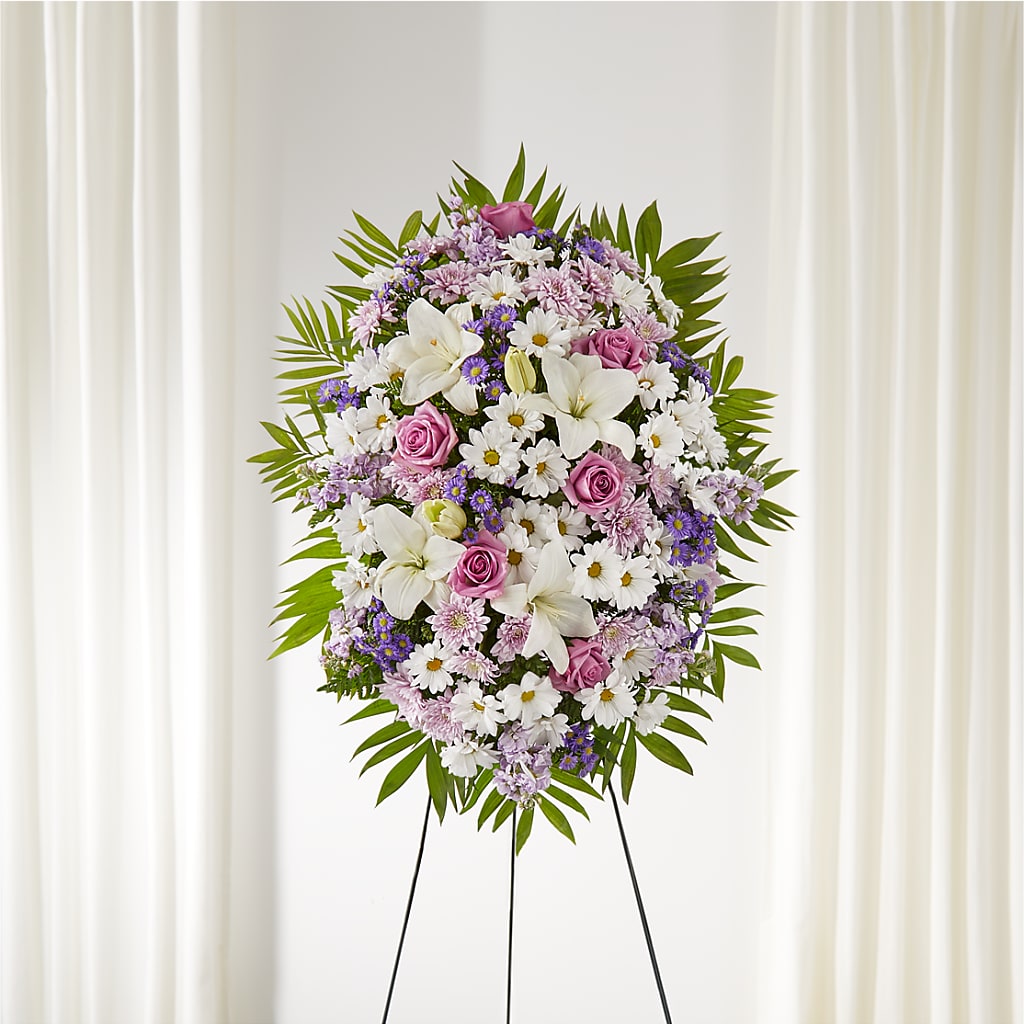 Surrounded by Love Standing Spray – BERMAN'S FLOWERS, Kingsburg CA