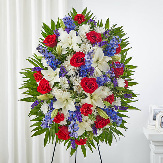 Cherished Service Standing Spray – BERMAN'S FLOWERS, Kingsburg CA