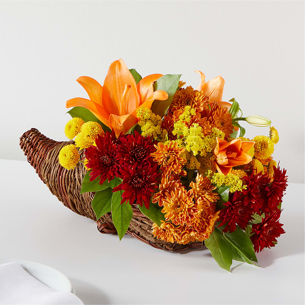 Bouquet of Blessings Cornucopia – BERMAN'S FLOWERS, Kingsburg CA