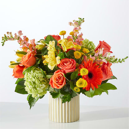 Autumn Sunshine Bouquet with Ivory Vase – BERMAN'S FLOWERS, Kingsburg CA