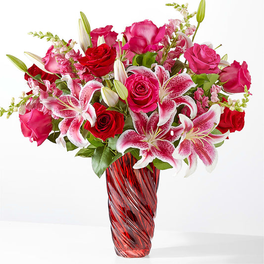 Always You Bouquet with Luxe Swirl Vase – BERMAN'S FLOWERS, Kingsburg CA