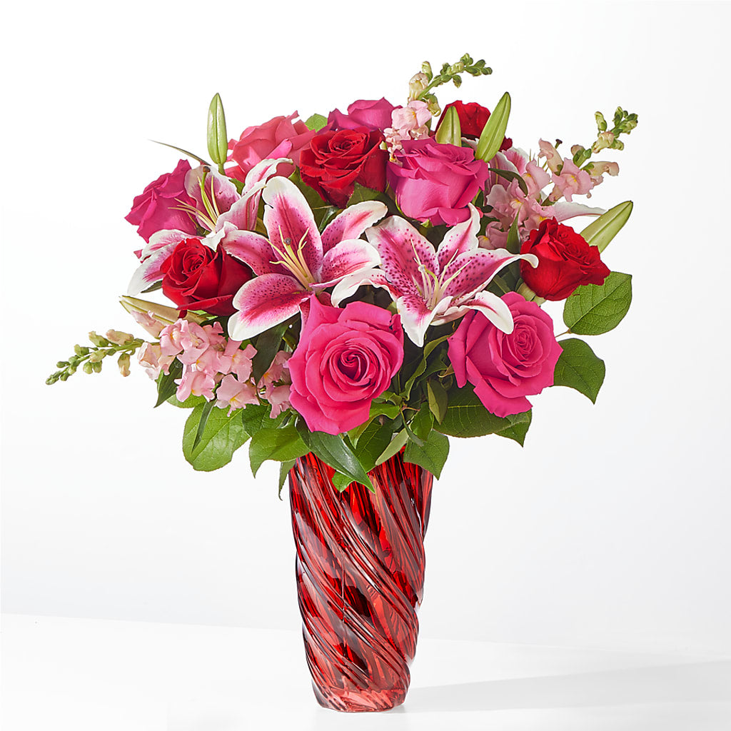Always You Bouquet with Luxe Swirl Vase – BERMAN'S FLOWERS, Kingsburg CA