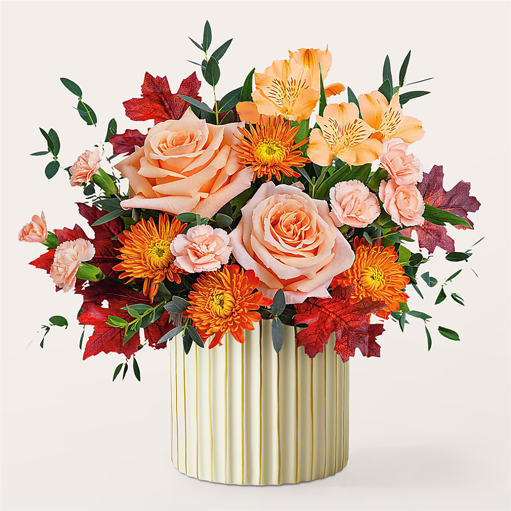 Spiced Latte Bouquet with Ivory Vase – BERMAN'S FLOWERS, Kingsburg CA