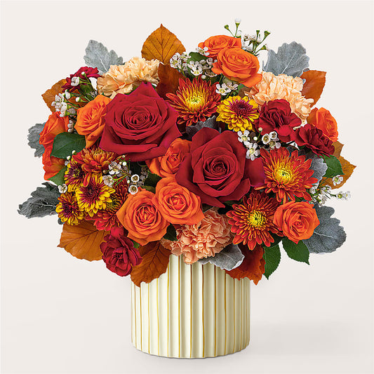 Merlot Bouquet with Ivory Vase – BERMAN'S FLOWERS, Kingsburg CA