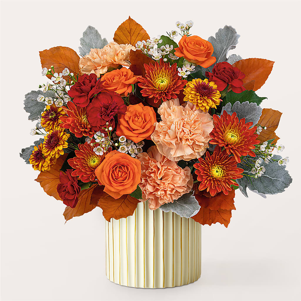 Merlot Bouquet with Ivory Vase – BERMAN'S FLOWERS, Kingsburg CA