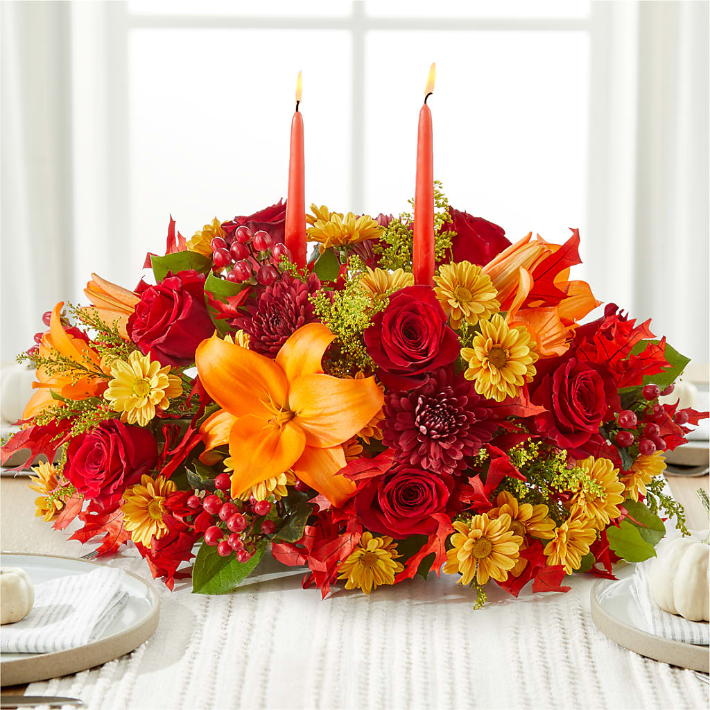 Autumn's Embrace Centerpiece – BERMAN'S FLOWERS, Kingsburg CA