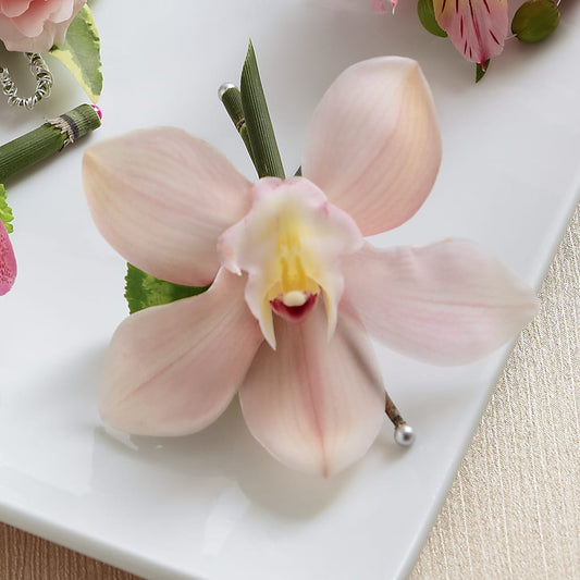 Pink Cymbidium Boutonniere – BERMAN'S FLOWERS, Kingsburg CA