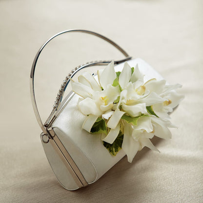 White Purse Decor – BERMAN'S FLOWERS, Kingsburg CA