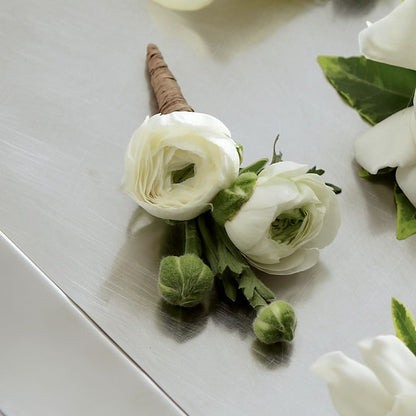 White Ranunculus Boutonniere – BERMAN'S FLOWERS, Kingsburg CA